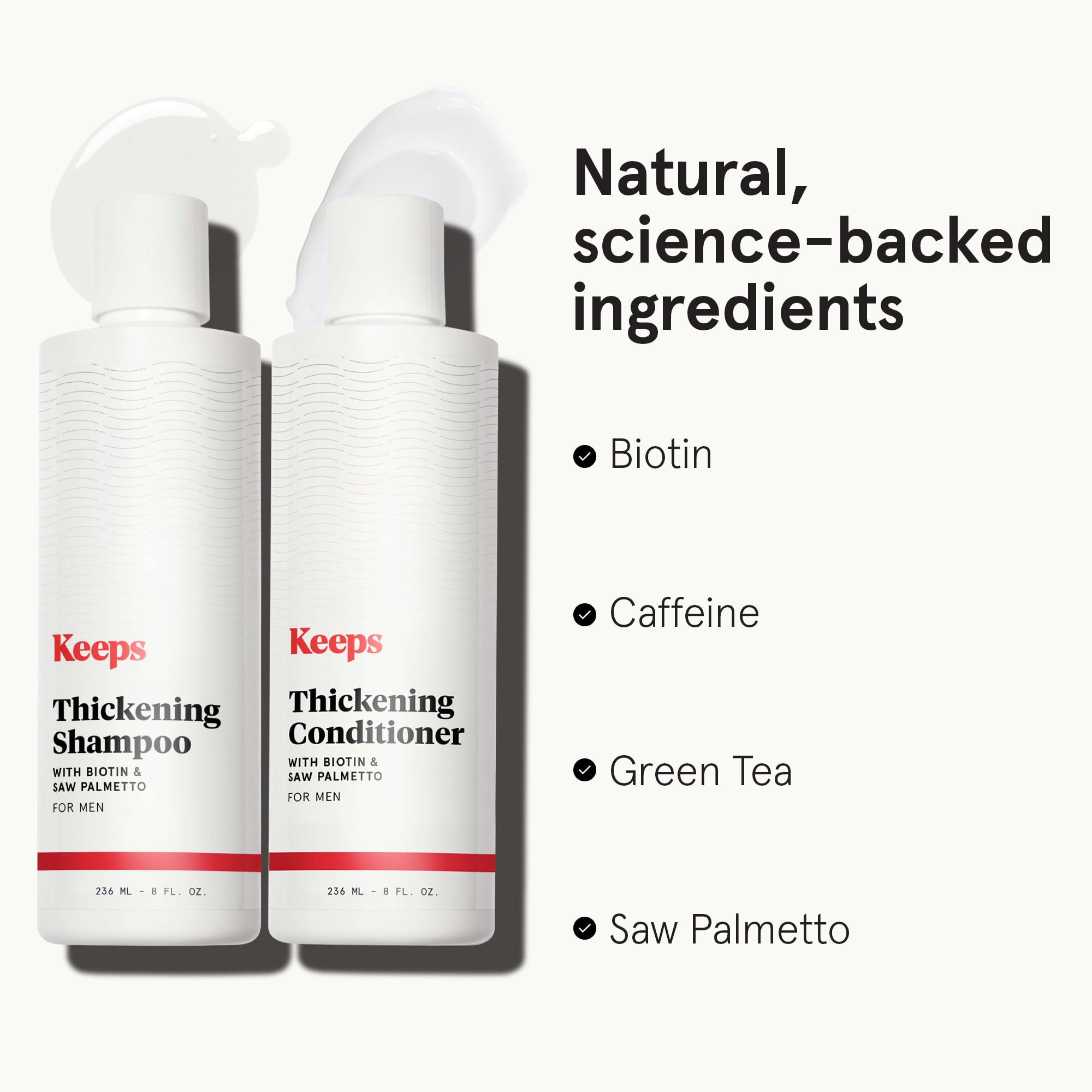 Keeps green tea saw palmetto ingredients close-up—gentle formula for everyday use.