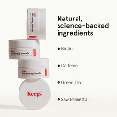 Keeps Matte Thickening Pomade on damp hair provides subtle shine.