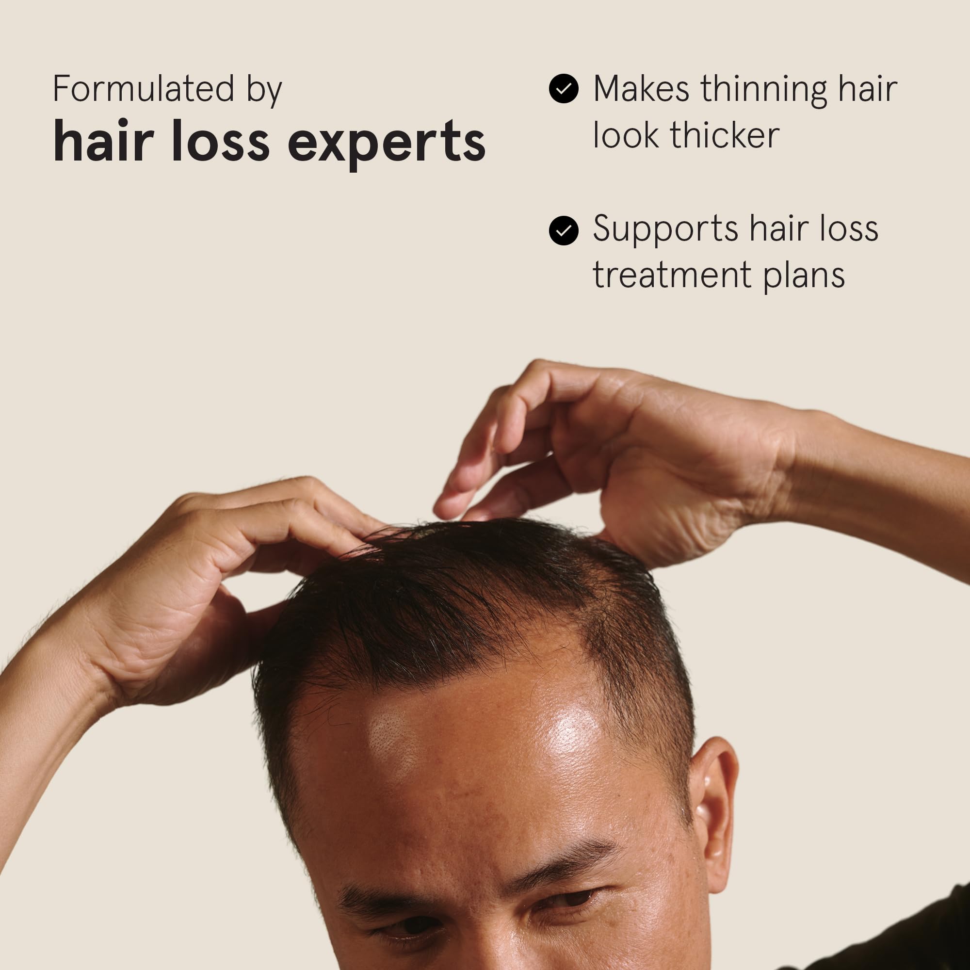 Keeps Matte Thickening Pomade on dry hair adds natural volume.