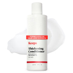keeps thickening conditioner bottle shows fuller-looking hair benefit