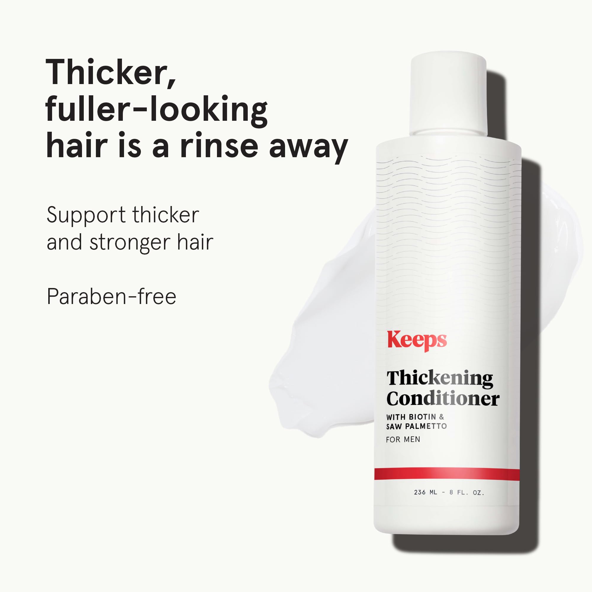 keeps thickening conditioner label close-up paraben-free emphasis