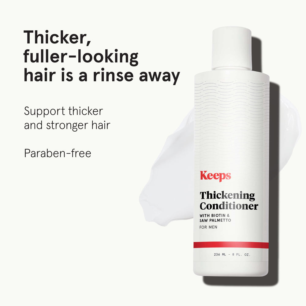 keeps thickening conditioner label close-up paraben-free emphasis