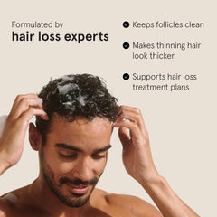 Keeps Thickening Shampoo ingredients like biotin and caffeine highlighted.