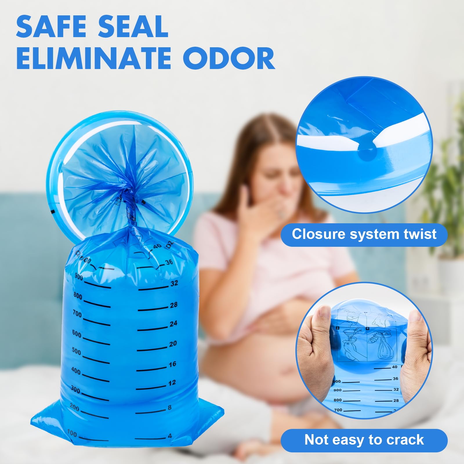 KKEETUR puke bags pocket-size portable for on-the-go emergencies.