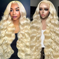 KEGOO 613 lace front wig 28in body wave showcases natural luster and versatile styling.