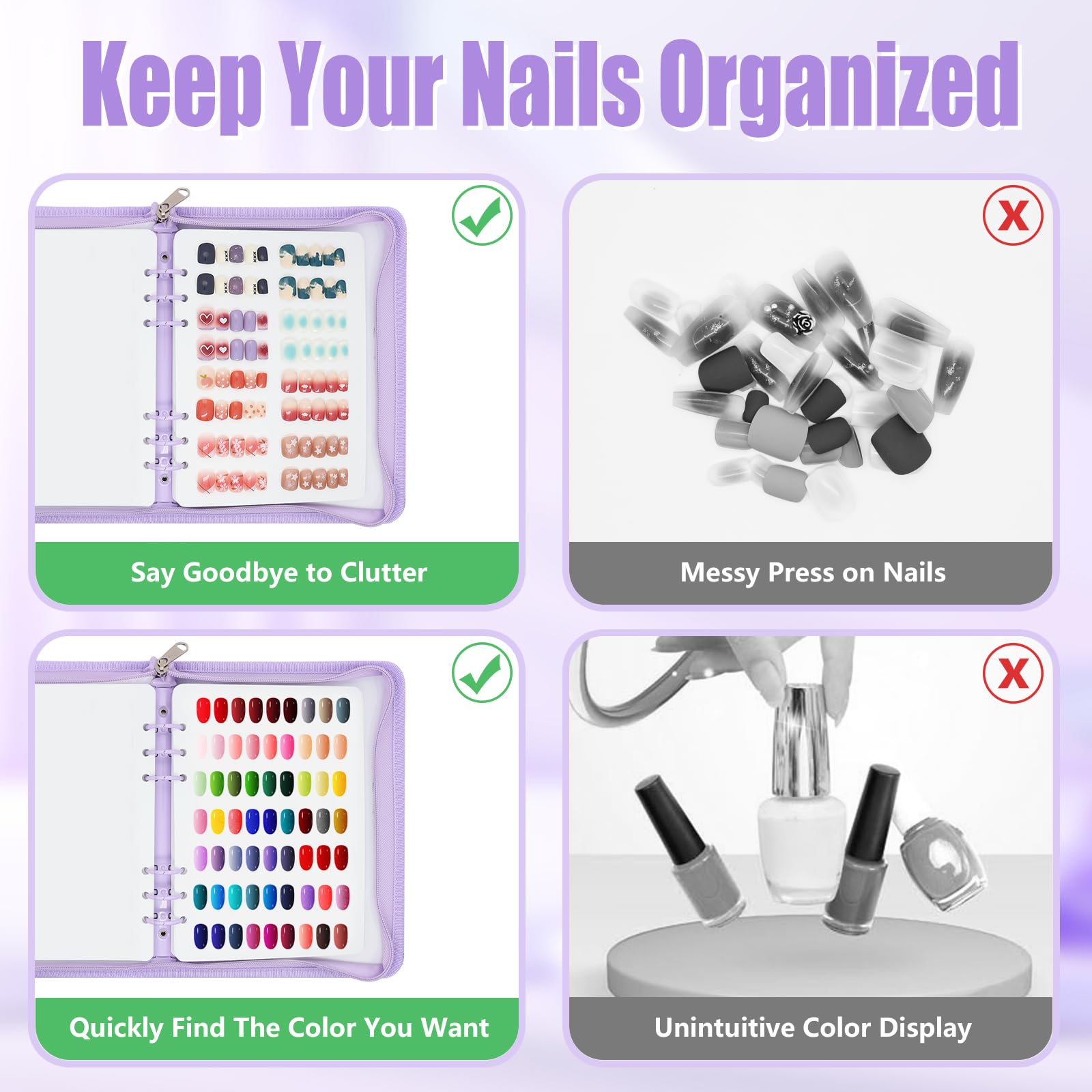 KEIFIN zipper closure binder keeps nails secure during travel