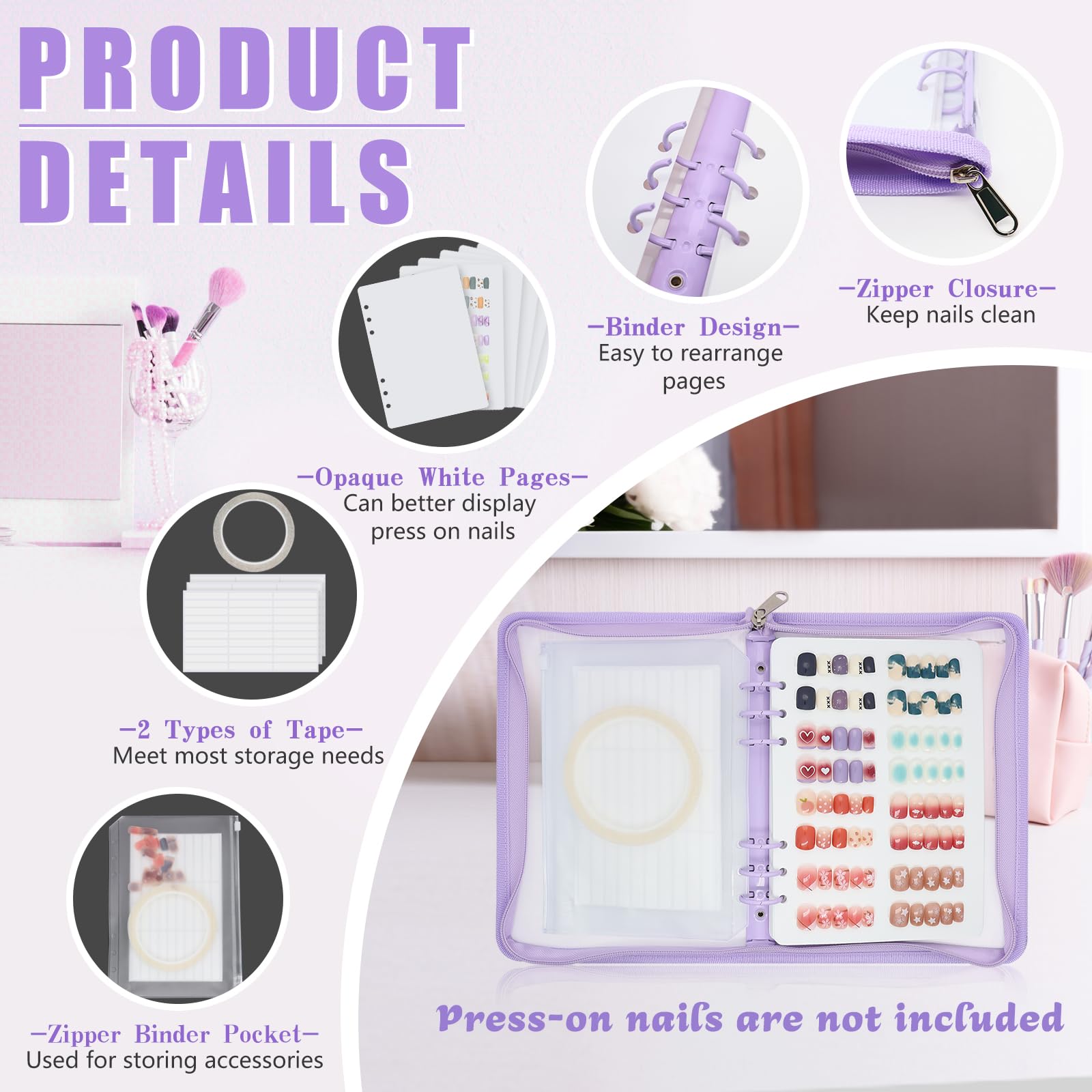 KEIFIN nail swatch pages eight sheets keep displays tidy and consistent
