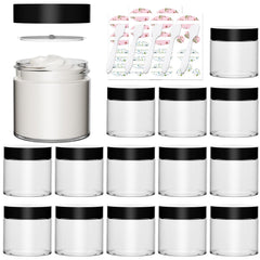 Keketin clear glass jar 4oz pack 15 side view showcases compact, travel-ready storage.