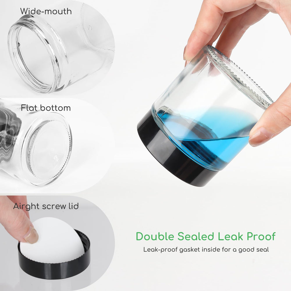 Keketin clear glass jar travel-compact design ready for on-the-go use.