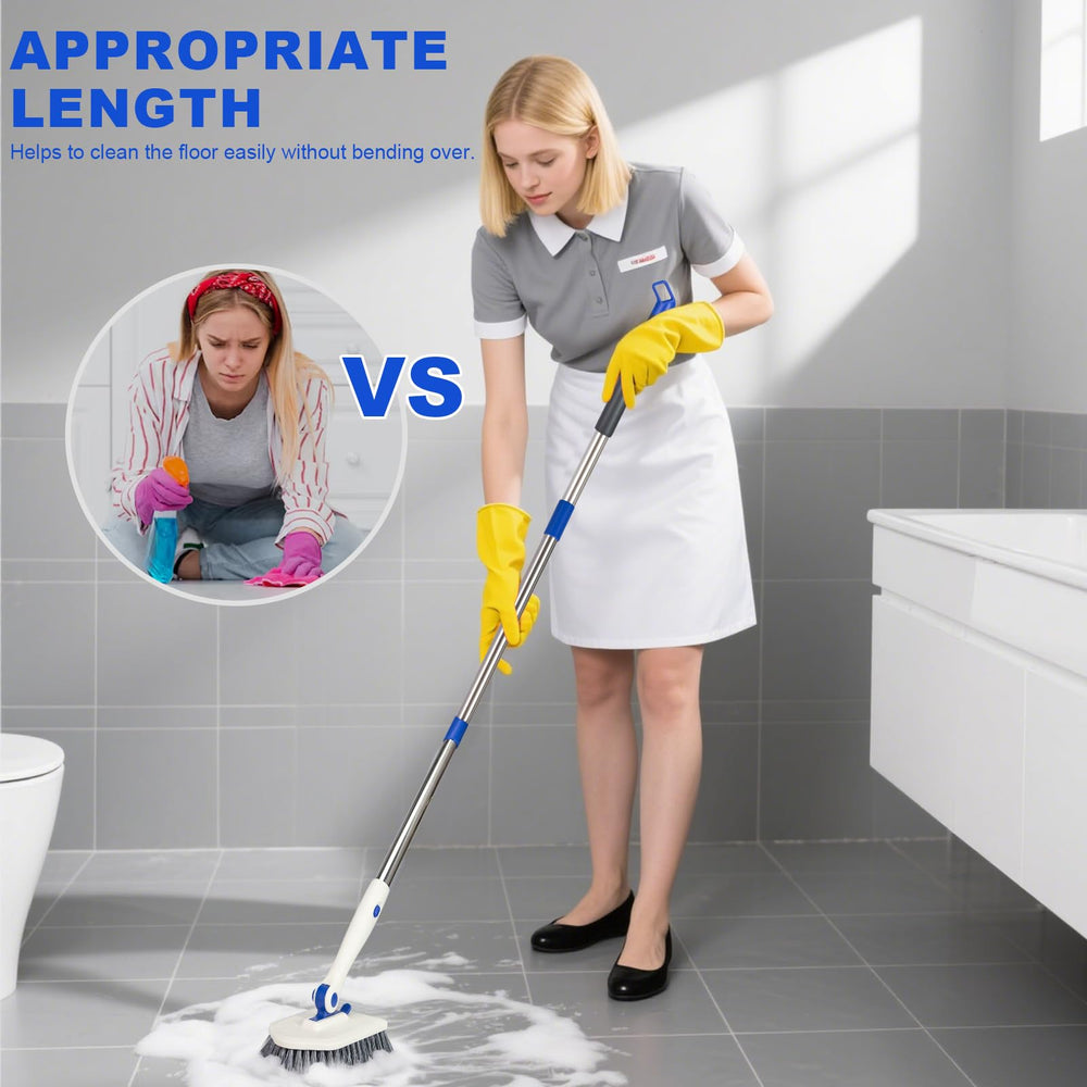 Keleekelin blue tile-tub brush setup ready for kitchen and bath tasks.