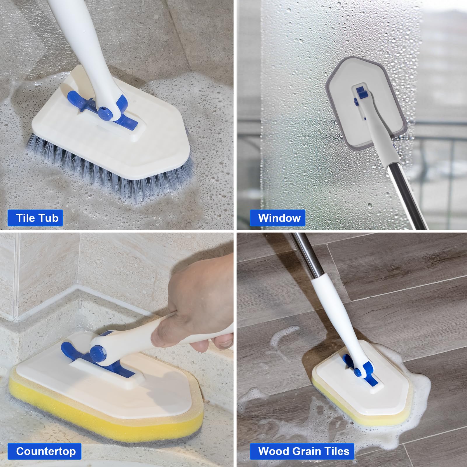 Keleekelin EVA-grip non-slip handle reduces fatigue during cleaning.