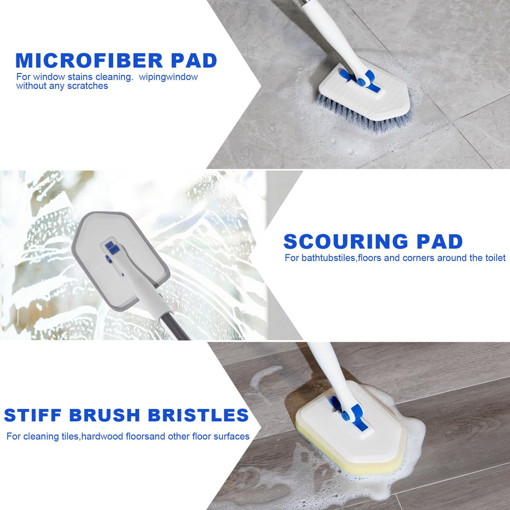 Keleekelin rotating head with three angles for versatile cleaning.