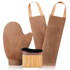 Kelilo 3-in-1 self-tan mitt set glove for flawless, mess-free application.