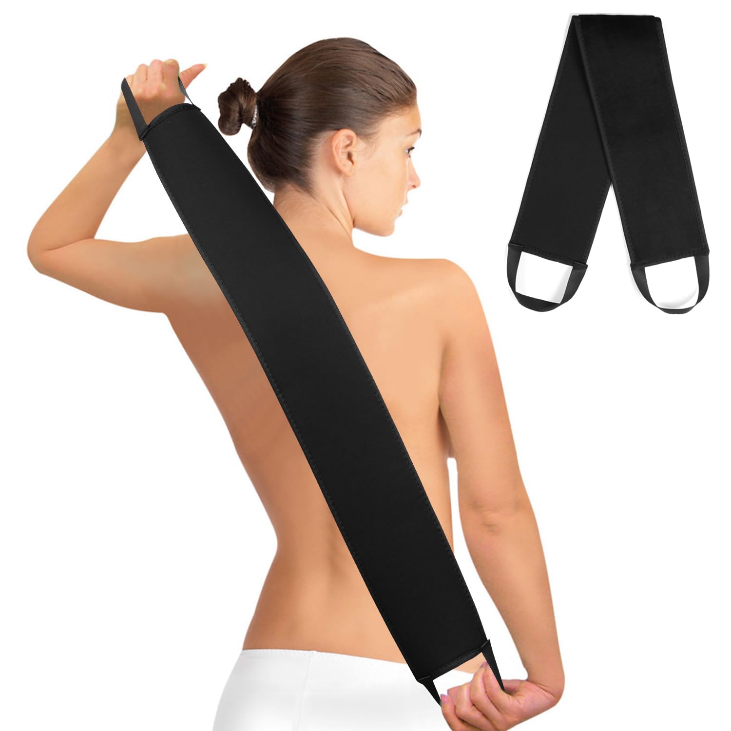 KELILO self Tanner back applicator with rope handle reaches back for easy, even application.