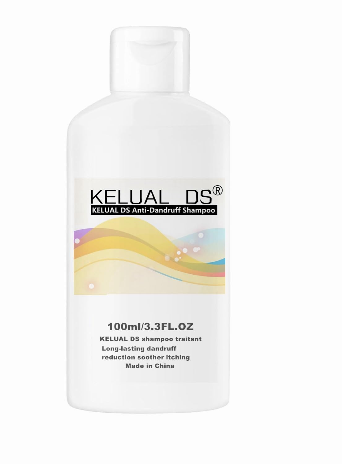 Kelual DS anti-dandruff shampoo bottle on shelf for severe dandruff support.