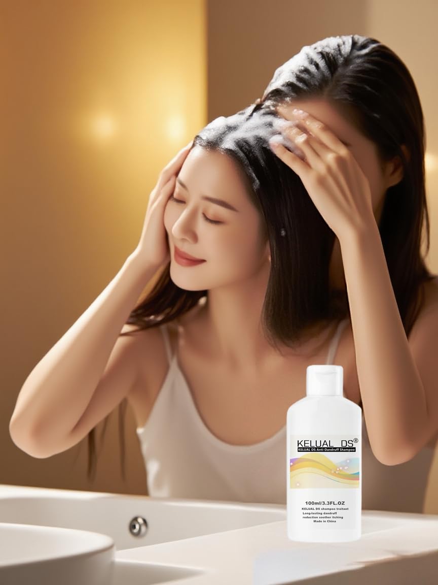 Kelual DS severe dandruff care in use shows targeted treatment benefits.