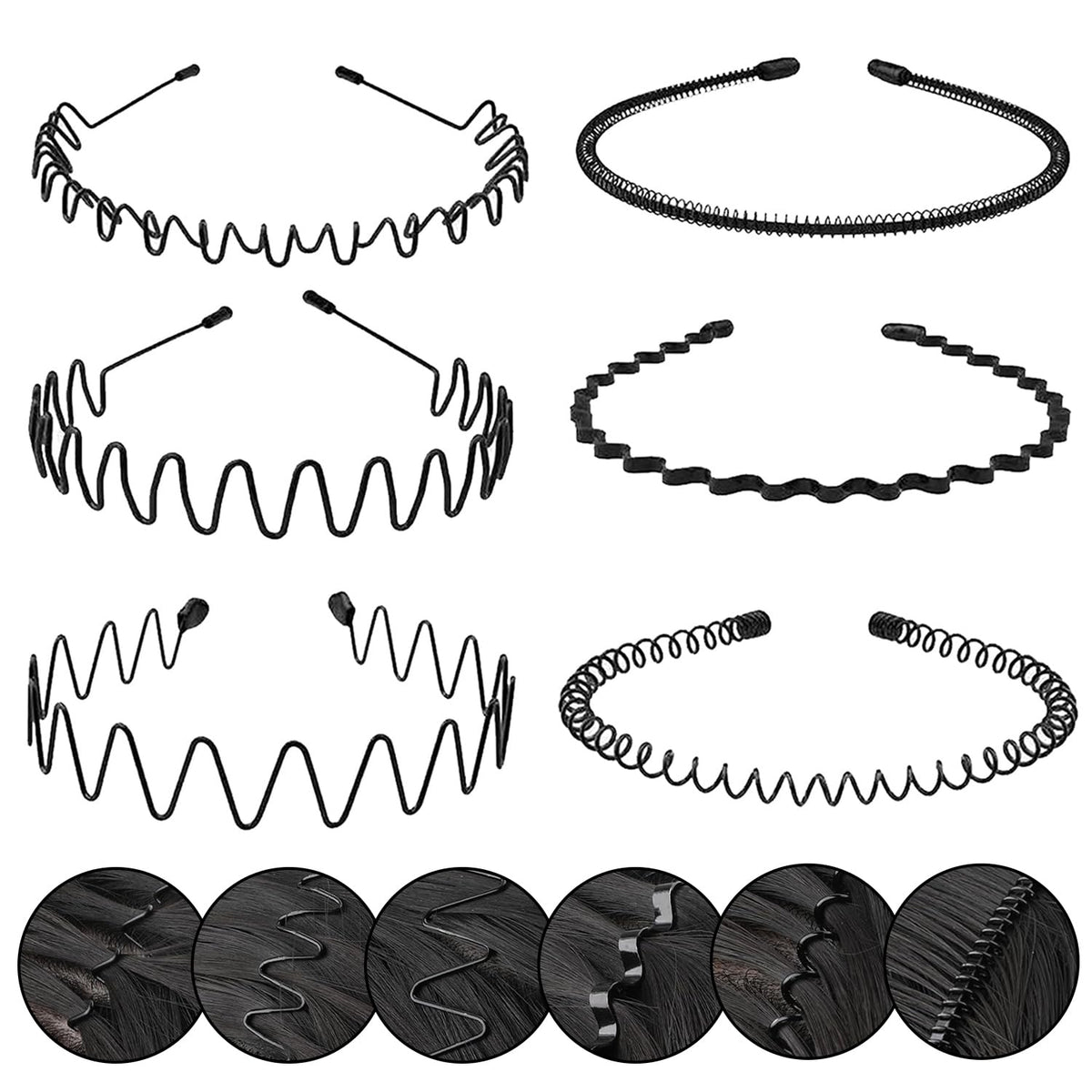 KELUBATU headbands six-pack variety for workouts and daily wear.