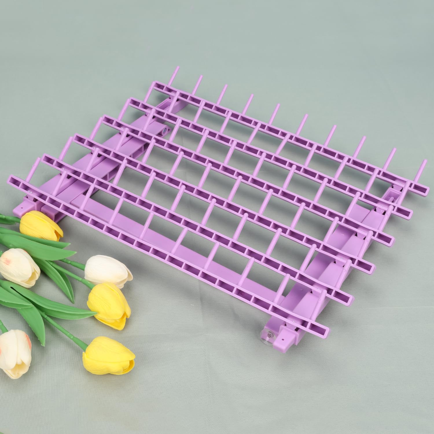 Kelukeya light purple rack adds soft color to salon workspace