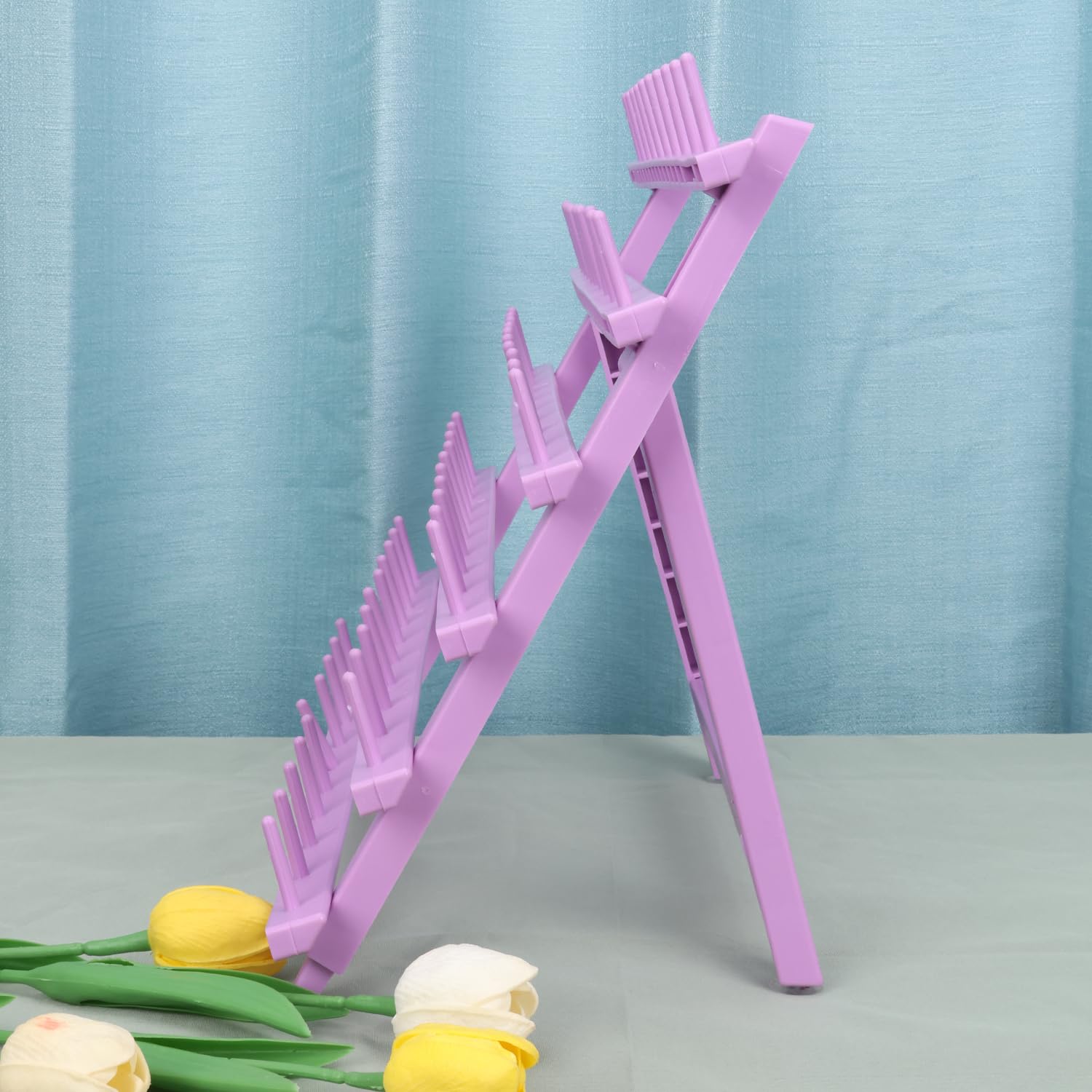 Kelukeya braid rack folded compact for easy storage between clients