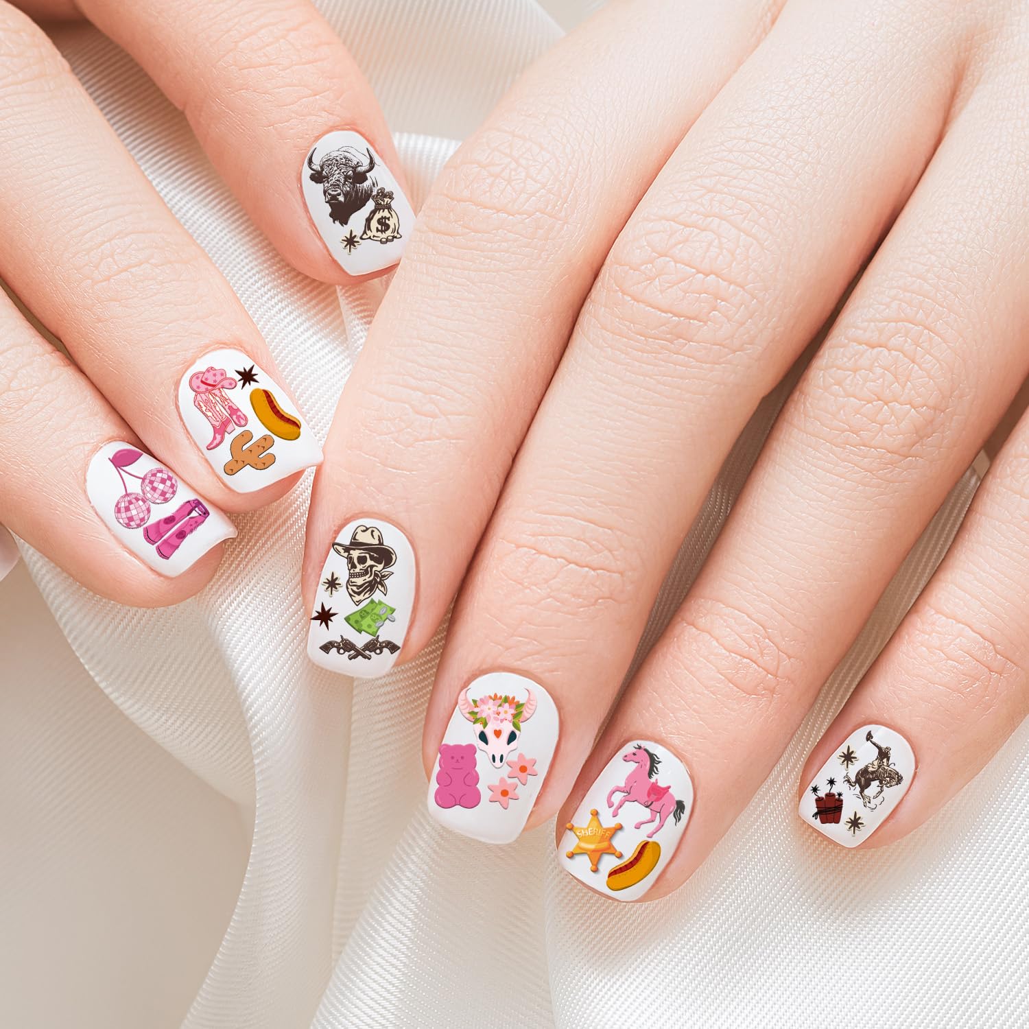 Keluna Western Nail Stickers 5D embossed retro design adds texture and depth.