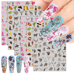 Keluna Western Nail Stickers six sheets display enable versatile DIY manicures.