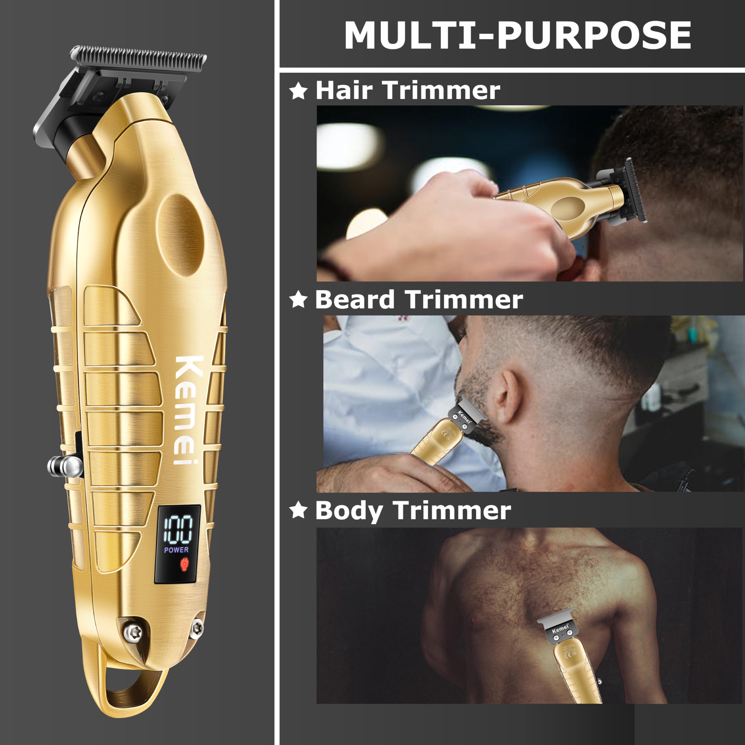 KEMEI 2293 guards 1/2/3 mm expand trimming options