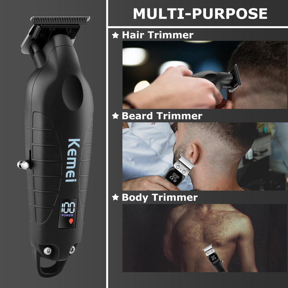 KEMEI 2293 accessories photo highlights lubricant, oil, brush, and guards