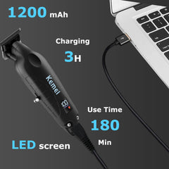 KEMEI 2293 LED display helps quick battery checks during at-home grooming
