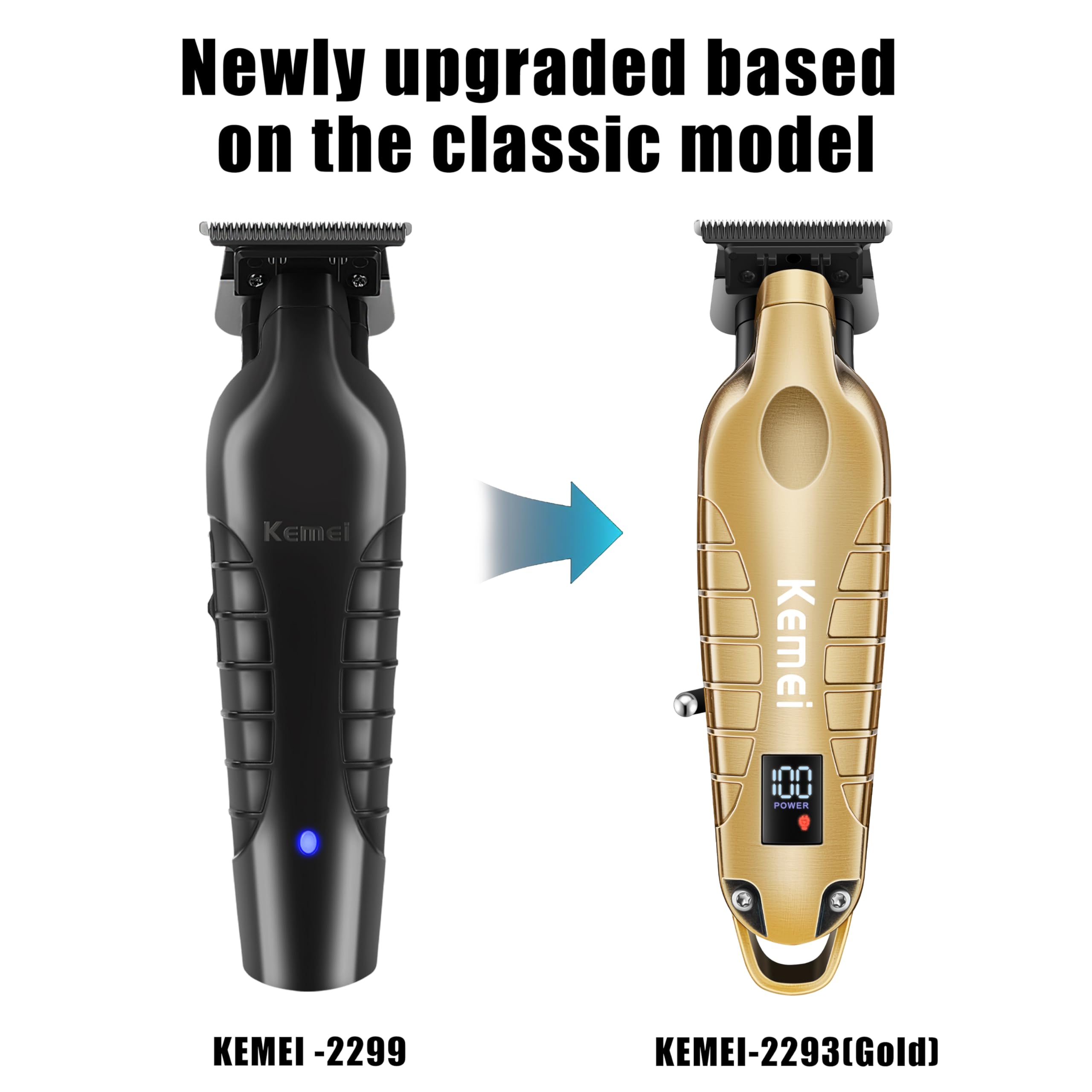 KEMEI 2293 low-noise motor keeps grooming discreet and comfortable