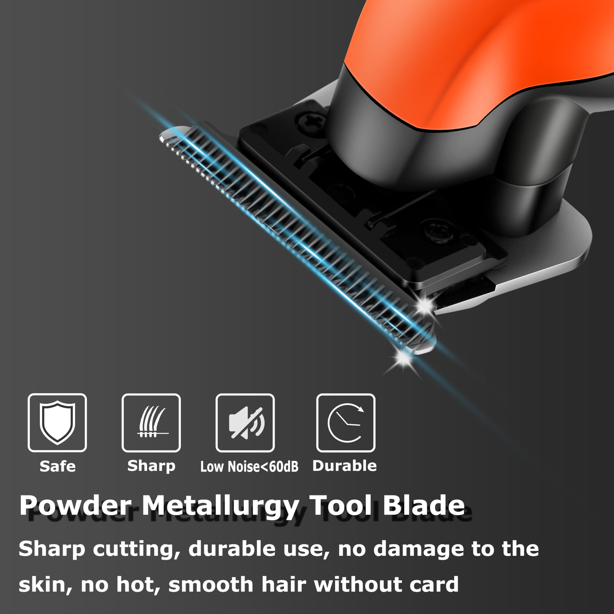 KEMEI 2293 orange cordless design for convenient, mess-free grooming anywhere.