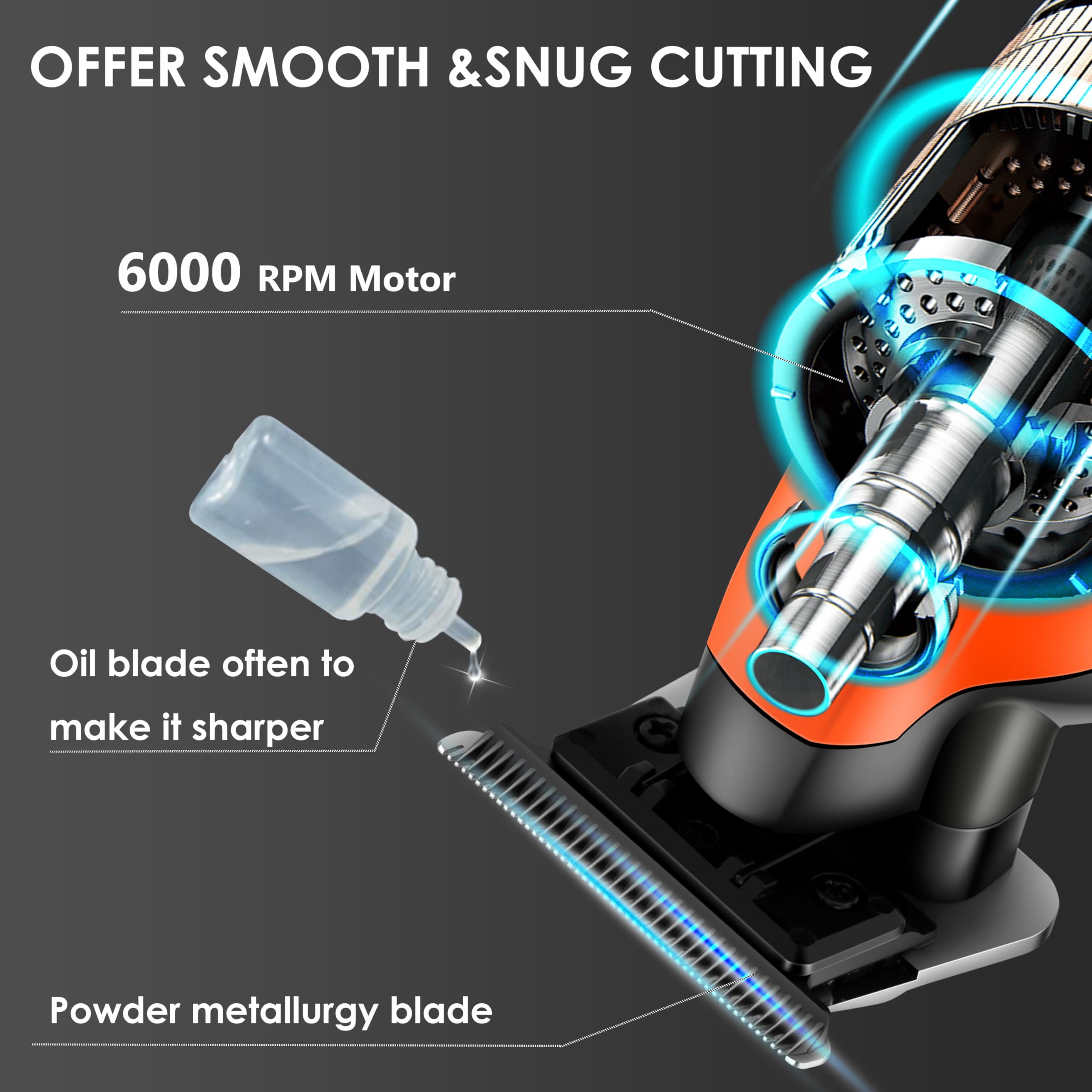 KEMEI 2293 orange lubricating oil and brush for blade maintenance.