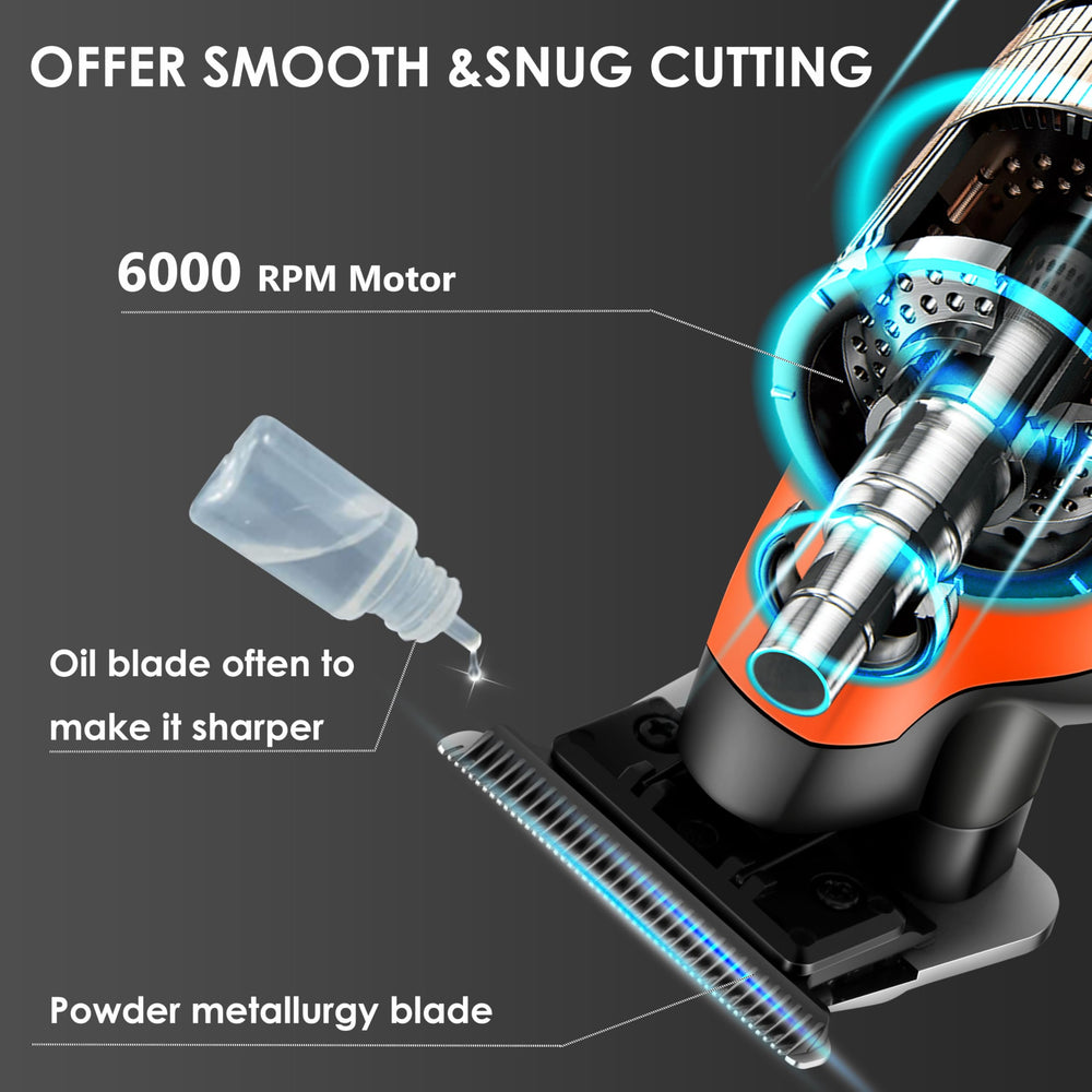 KEMEI 2293 orange lubricating oil and brush for blade maintenance.