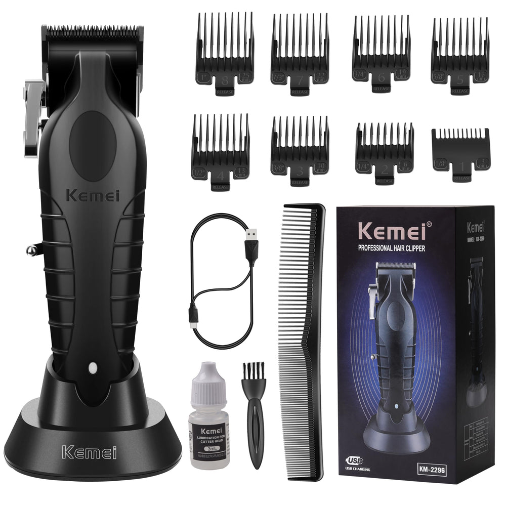 KEMEI 2296 cordless hair clipper shows cordless freedom for precise home grooming.