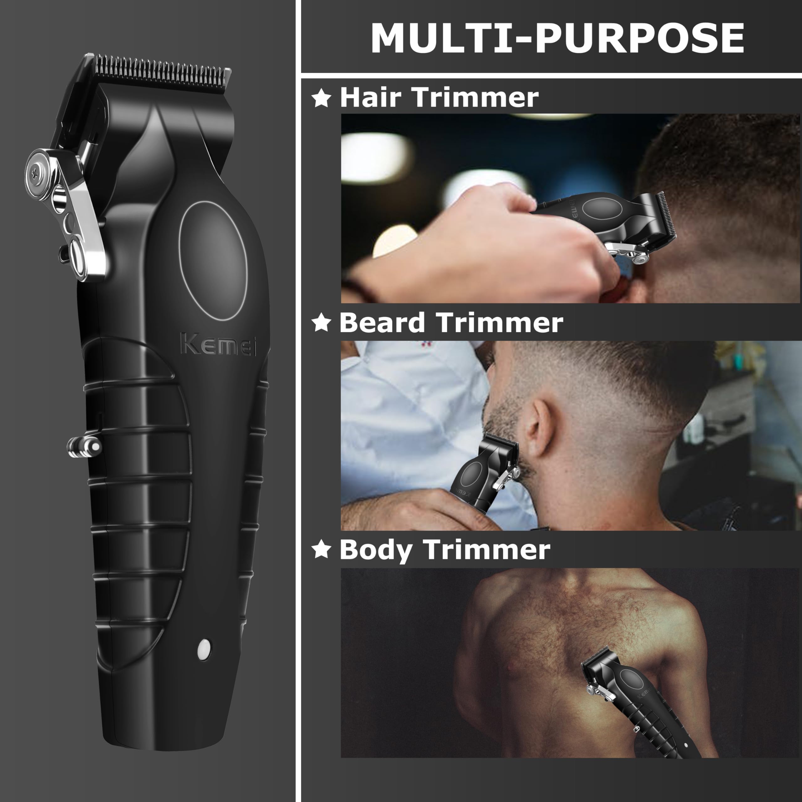 KEMEI 2296 long-battery-life delivers up to 350 minutes of cordless use.
