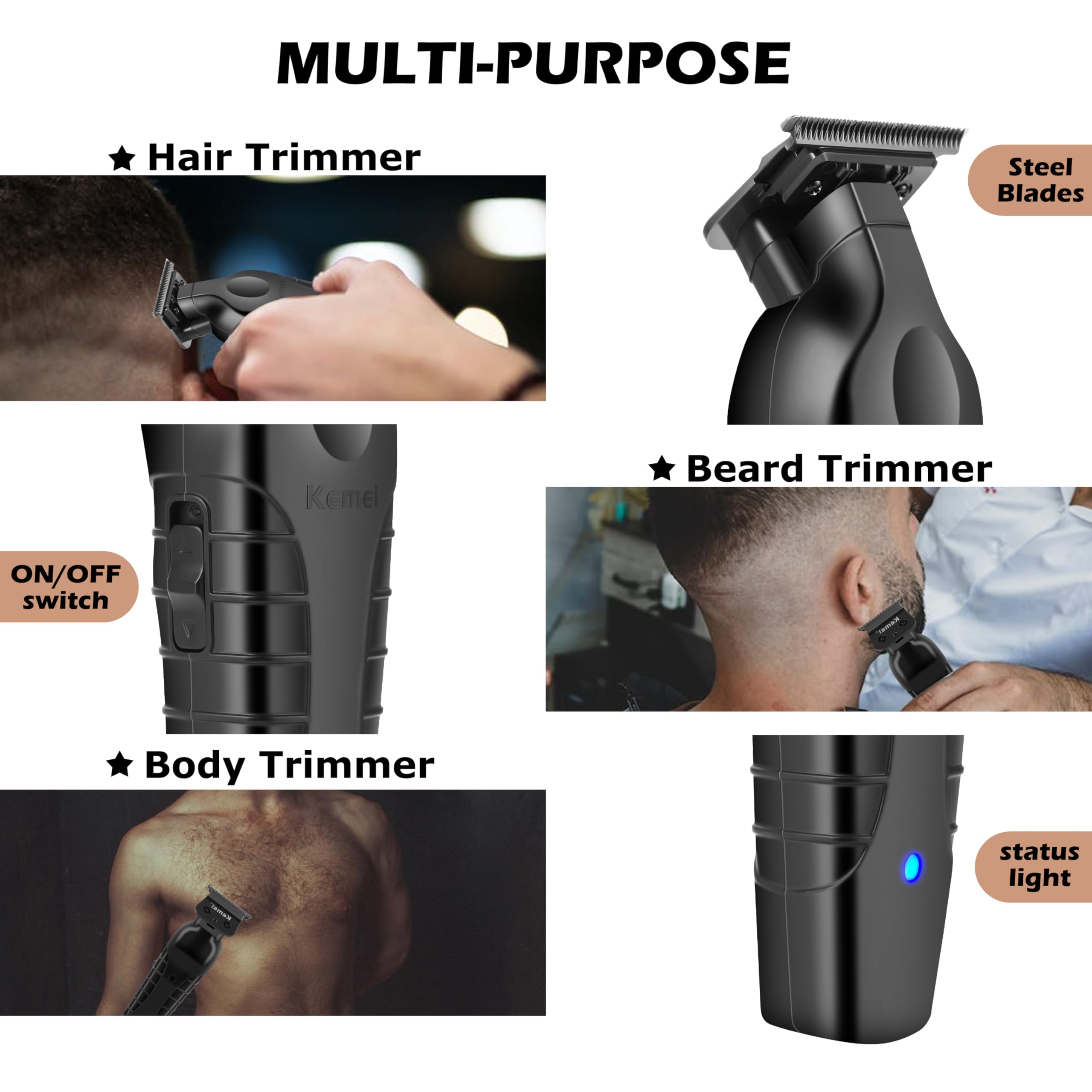 KEMEI 2299 grooming kit supports precise cuts and beard trimming