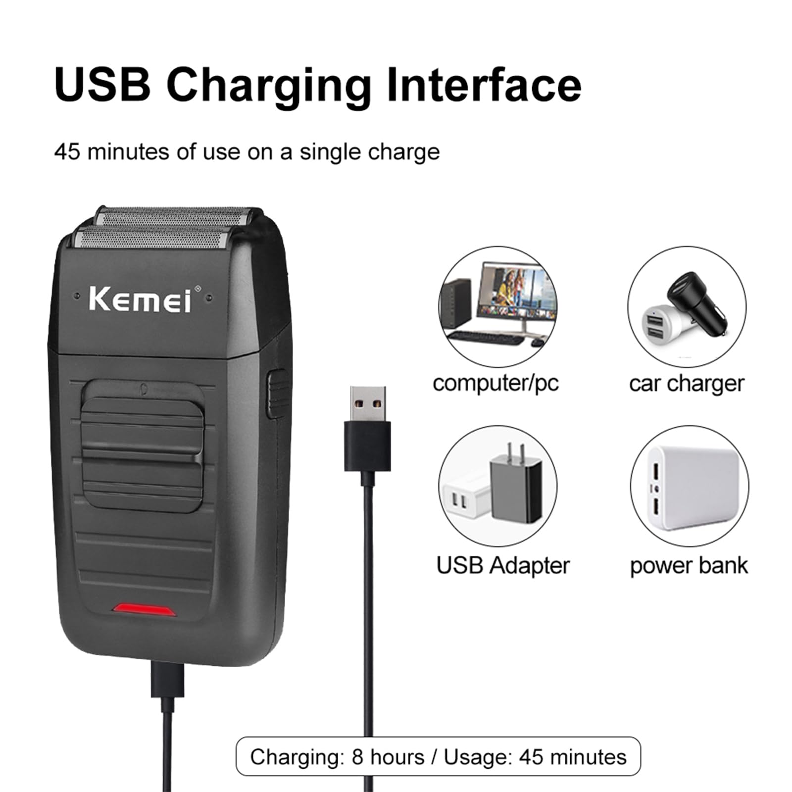 KEMEI cleaning brush and cape with accessories for easy upkeep