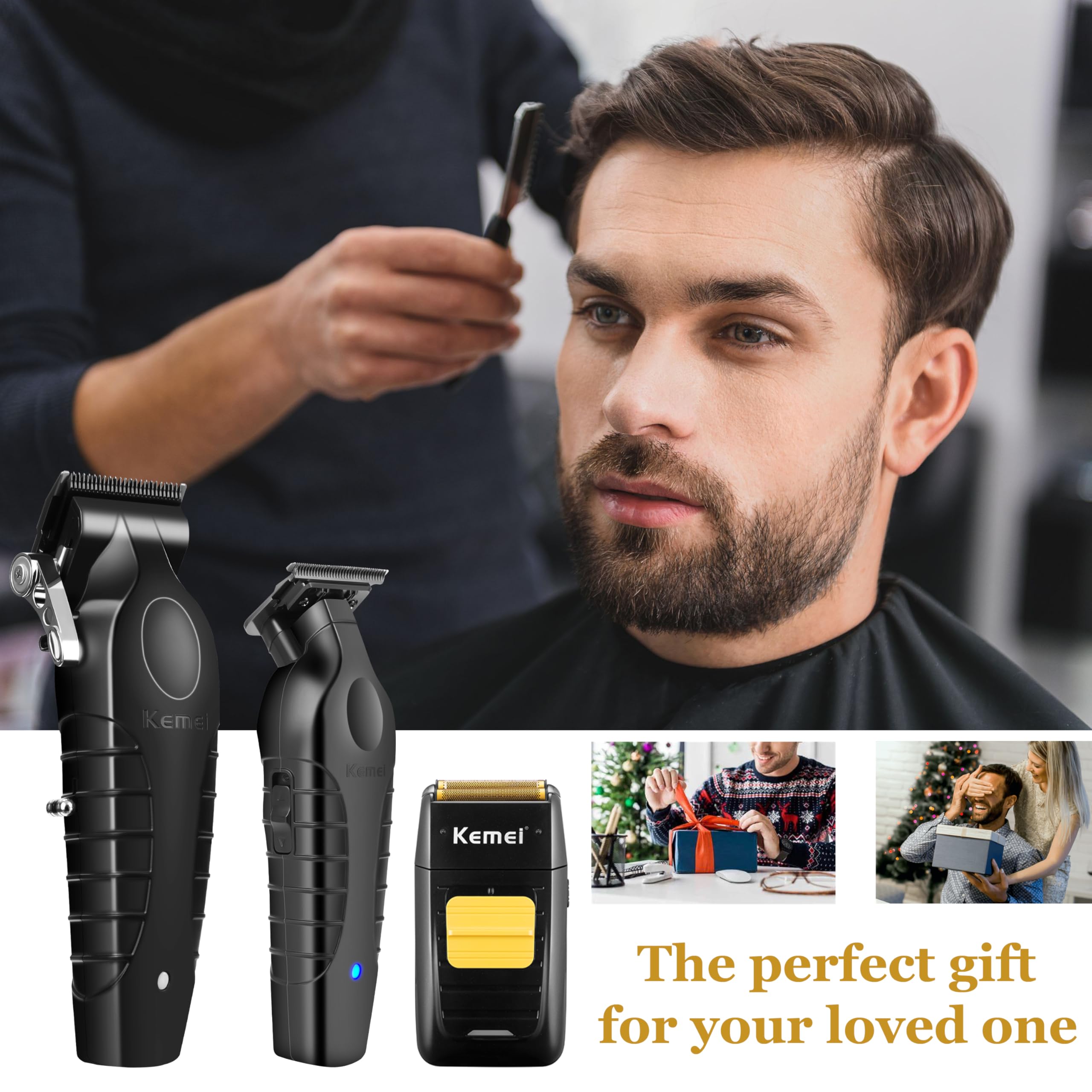 KEMEI silent motor under 60 dB keeps grooming discreet