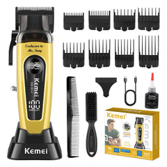 KEMEI KM-90-4 Pro front view highlights ergonomic grip for comfortable styling sessions.