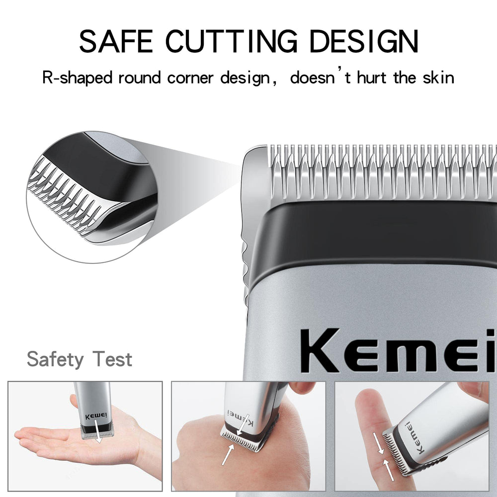 KEMEI precision-ground high-carbon steel blades stay sharp longer.
