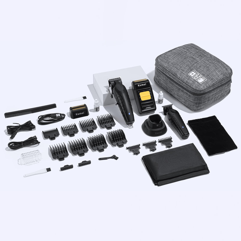 KEMEI cordless system supports long runtime for home or on-the-road grooming