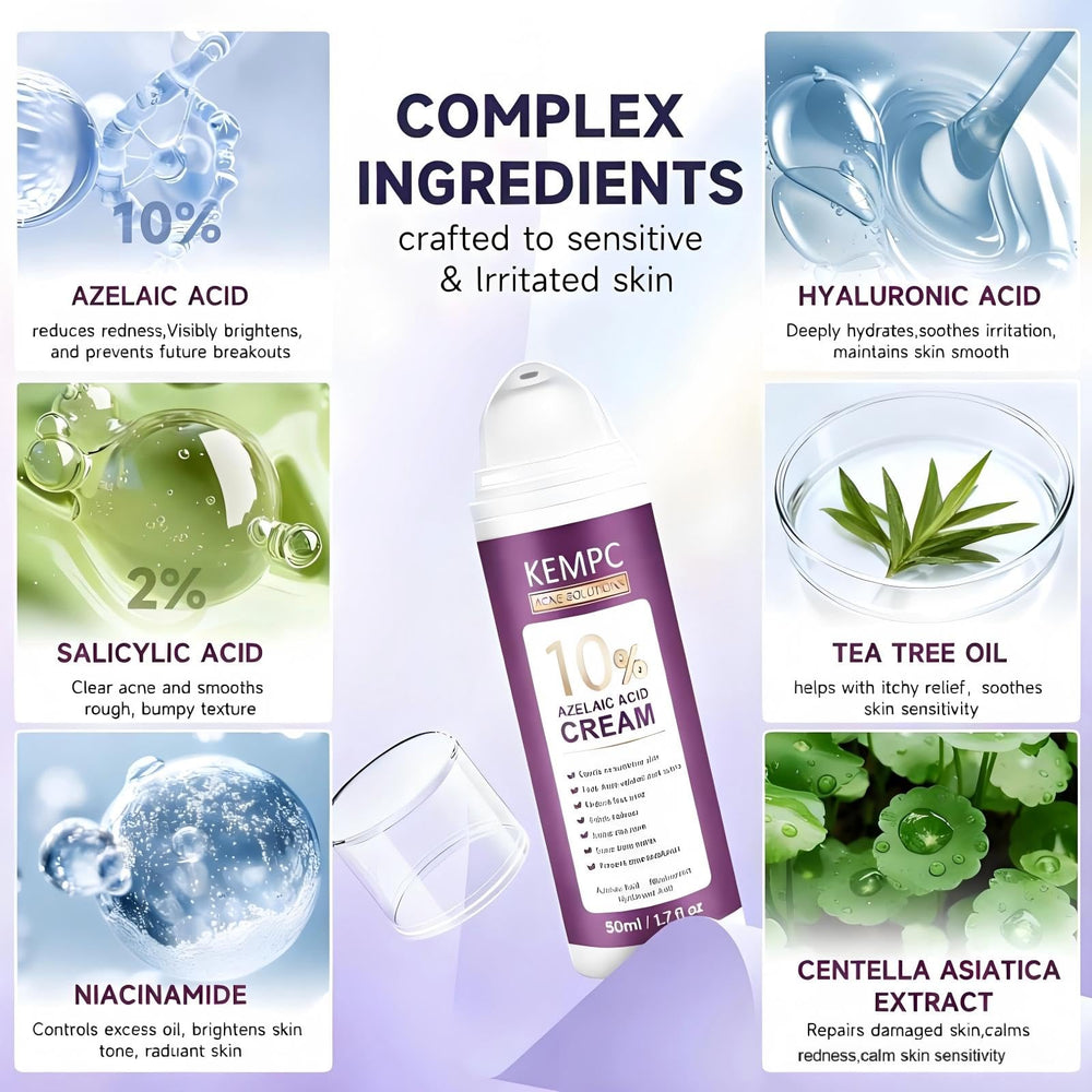 Kempc azelaic-acid-10percent-cream-swirl supports even skin tone and post-breakout brightening.