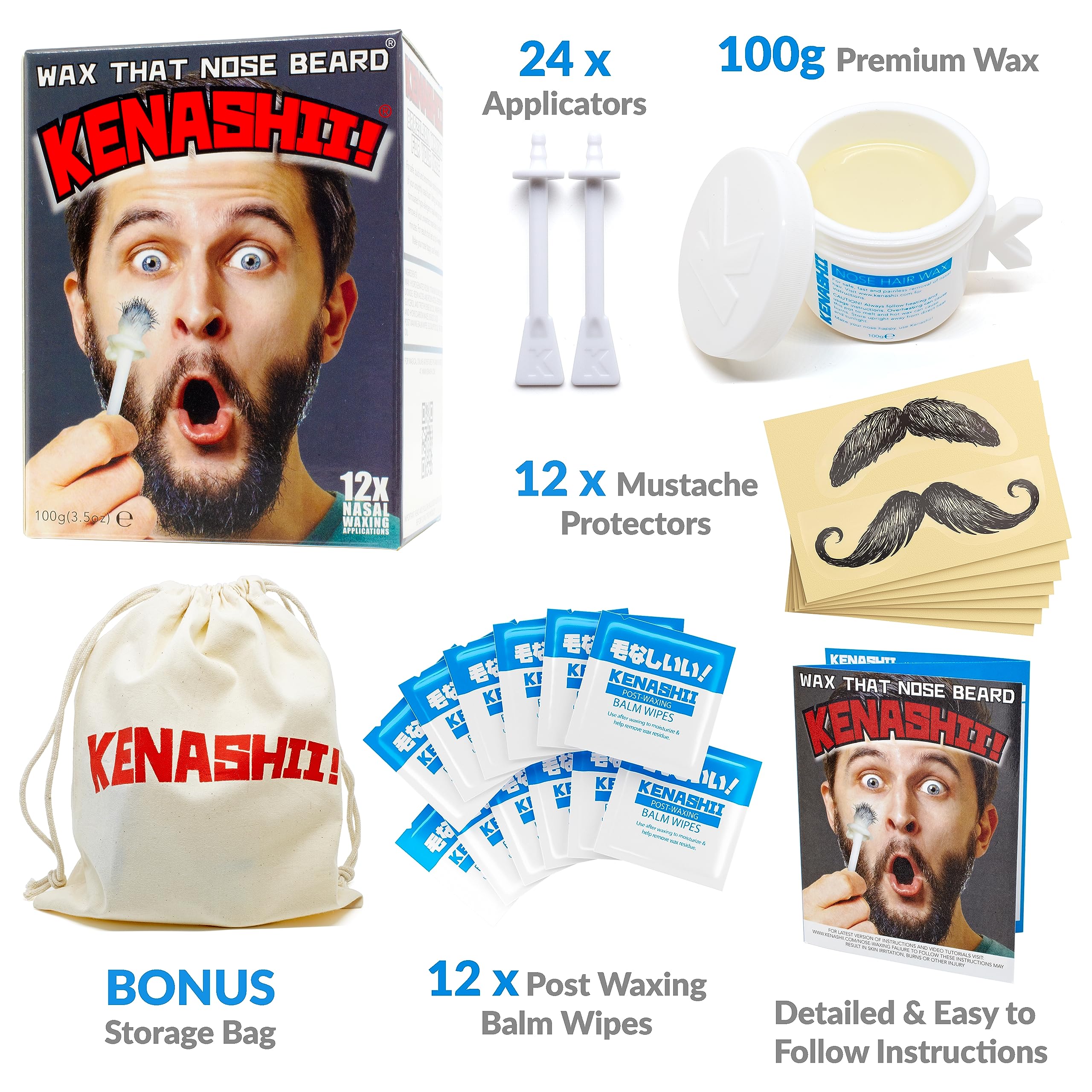 KENASHII mustache guards – protect facial hair during waxing