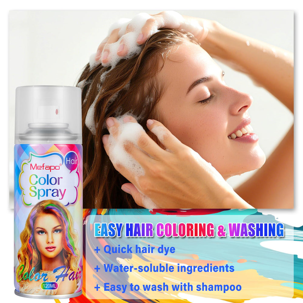 KENINA Purple Hair Spray portable size supports on-the-go color touch-ups.