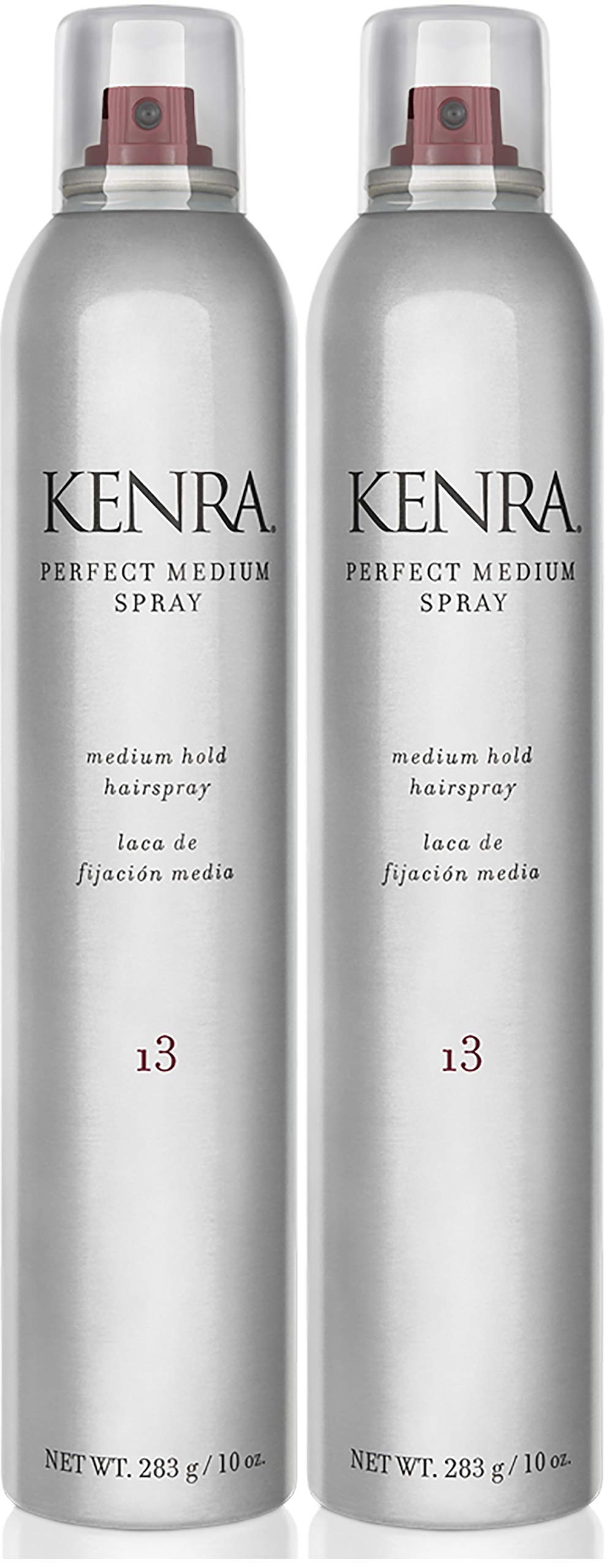 Kenra Perfect Medium Spray 13 two-pack front label highlighting shine and controlled hold