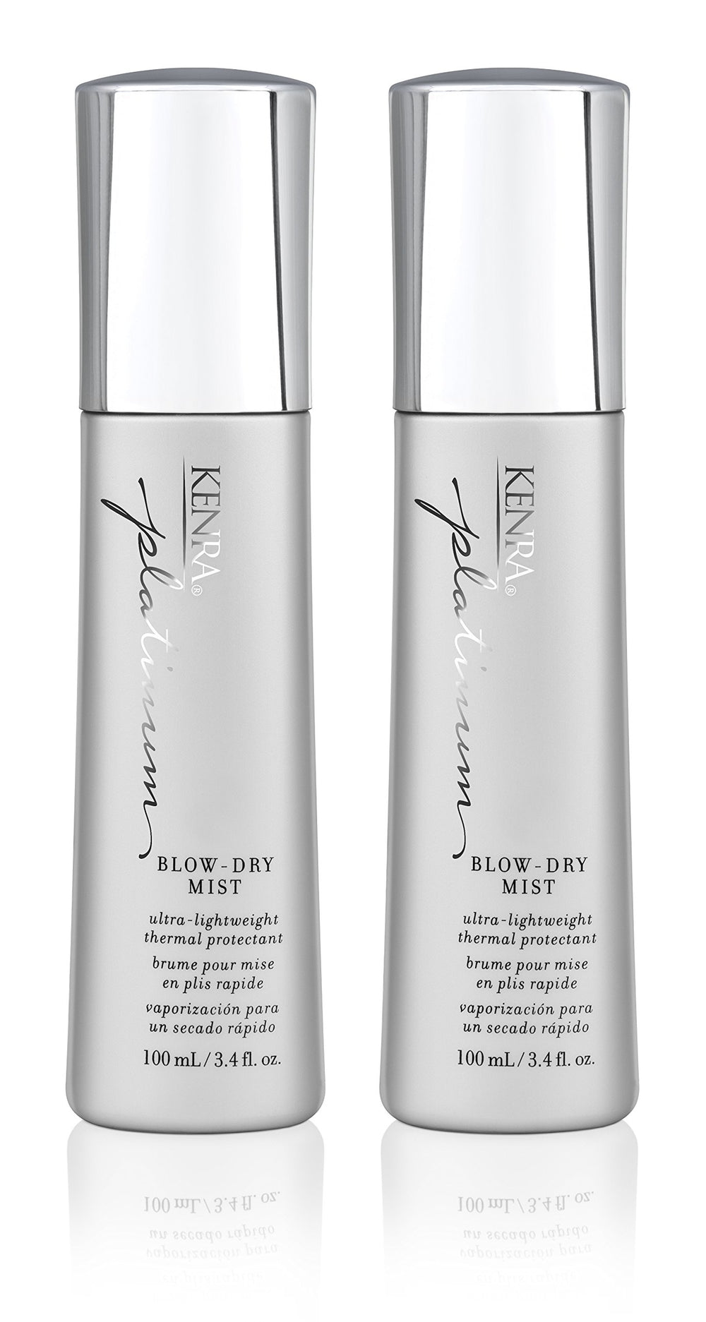 Kenra Platinum Blow-Dry Mist bottle-front view highlights detangling and smoothing