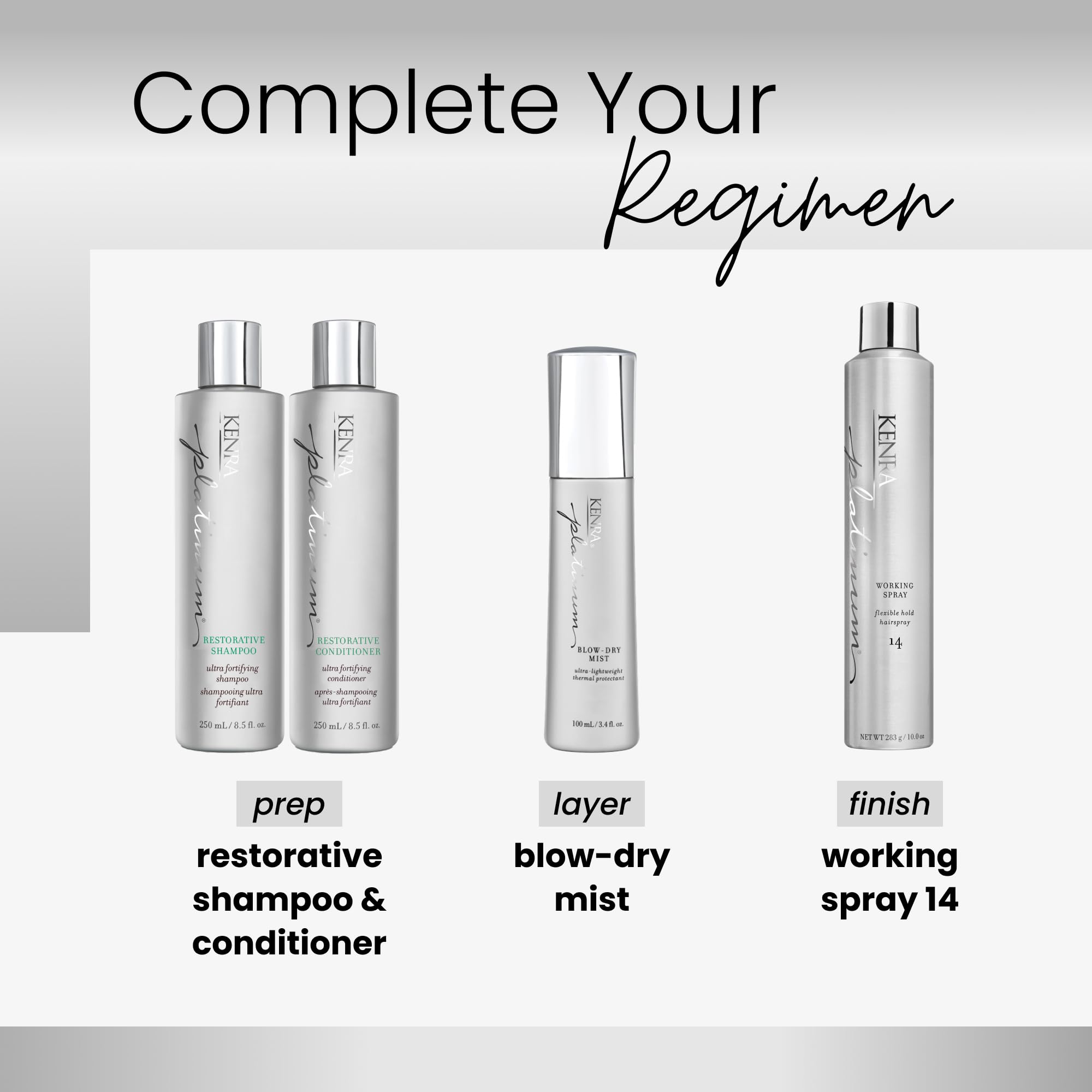 Kenra Platinum Blow-Dry Mist damp-hair demonstration for faster styling