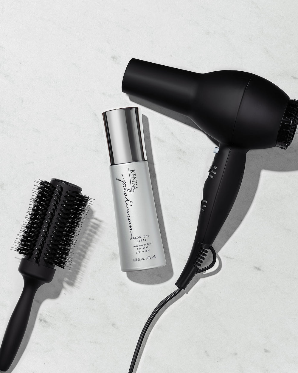 Kenra Platinum Blow-Dry Spray frizz-control before-after in humidity