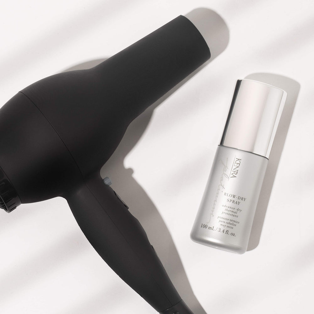 Kenra Platinum Blow-Dry Spray frizz-humidity control supports longer-lasting smoothness.