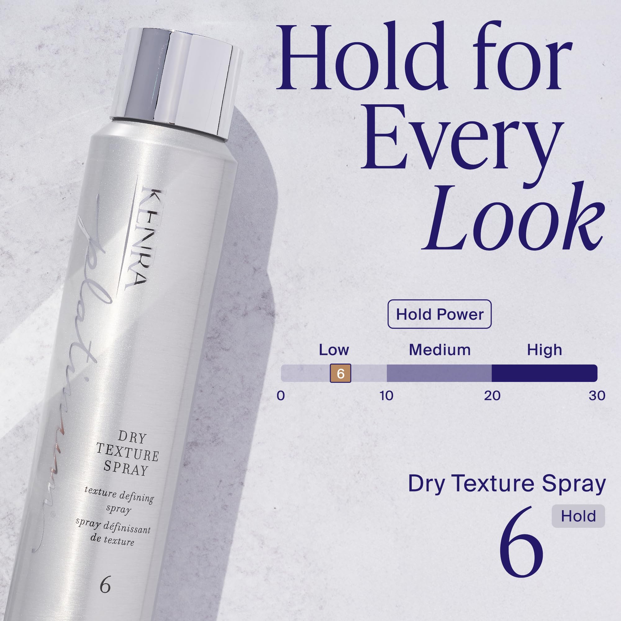 Kenra texture spray finish detail highlighting matte, non-drying texture