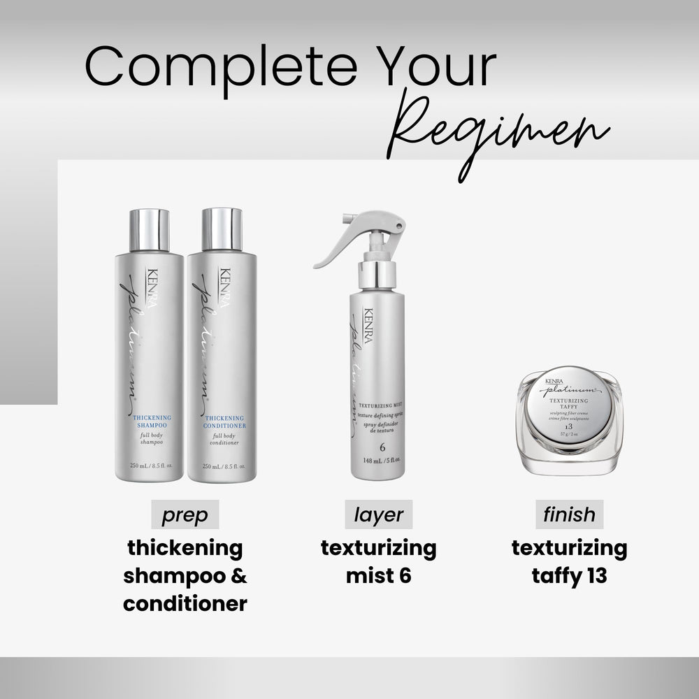 Kenra Platinum Texturizing Taffy 13 textured hair finish with movable volume.